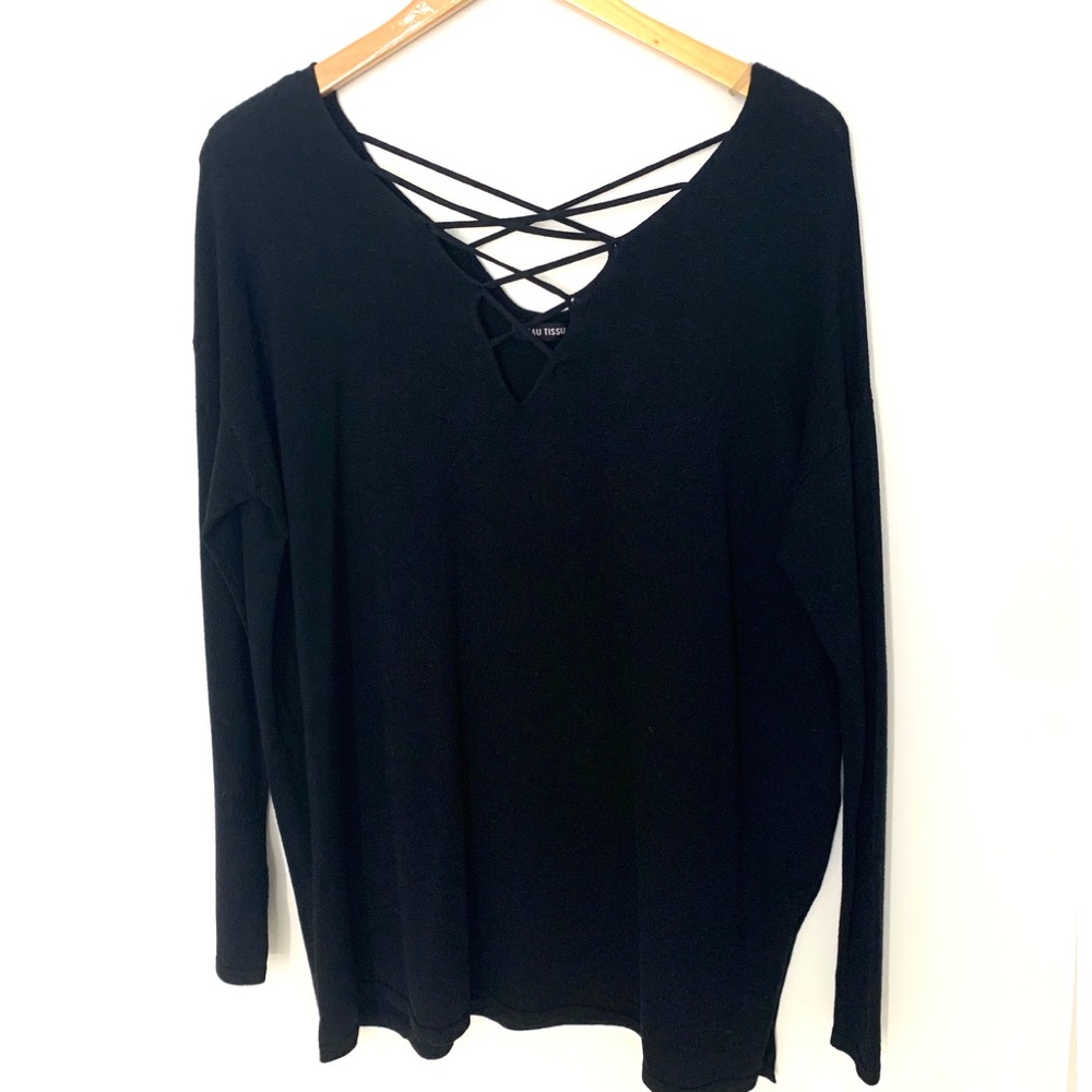 Beau Tissu Lace-Up Top